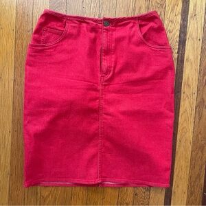 Vintage Liz Claiborne petite red skirt 6 m medium EUC high waist stretch